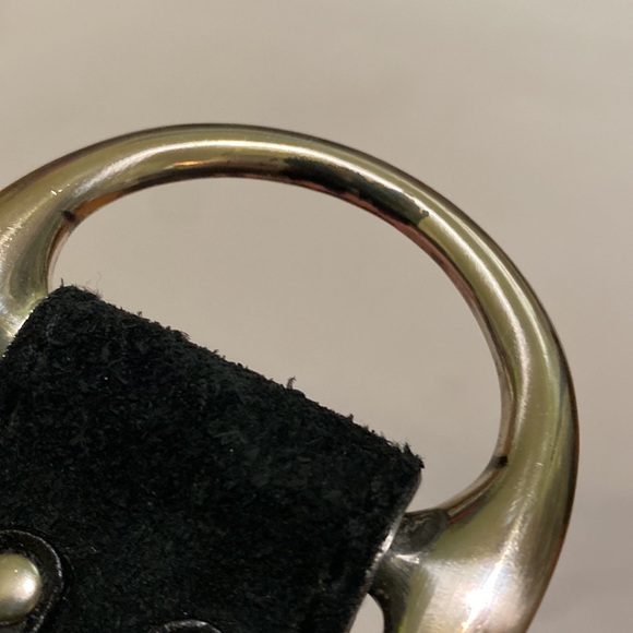 Fossil Black Leather & Suede Waist Belt with Silver Tone Hardware XS - Picture 15 of 16